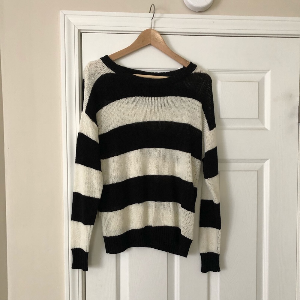 Forever 21 black and white striped sweater